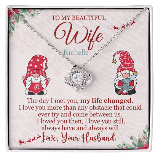 To My Beautiful Wife, I Love You Then, I Love You Still - Love Know Necklace for Christmas (Personalized)